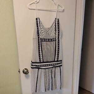 American Eagle Outfitters Black and White Spaghetti Strap Mini Dress